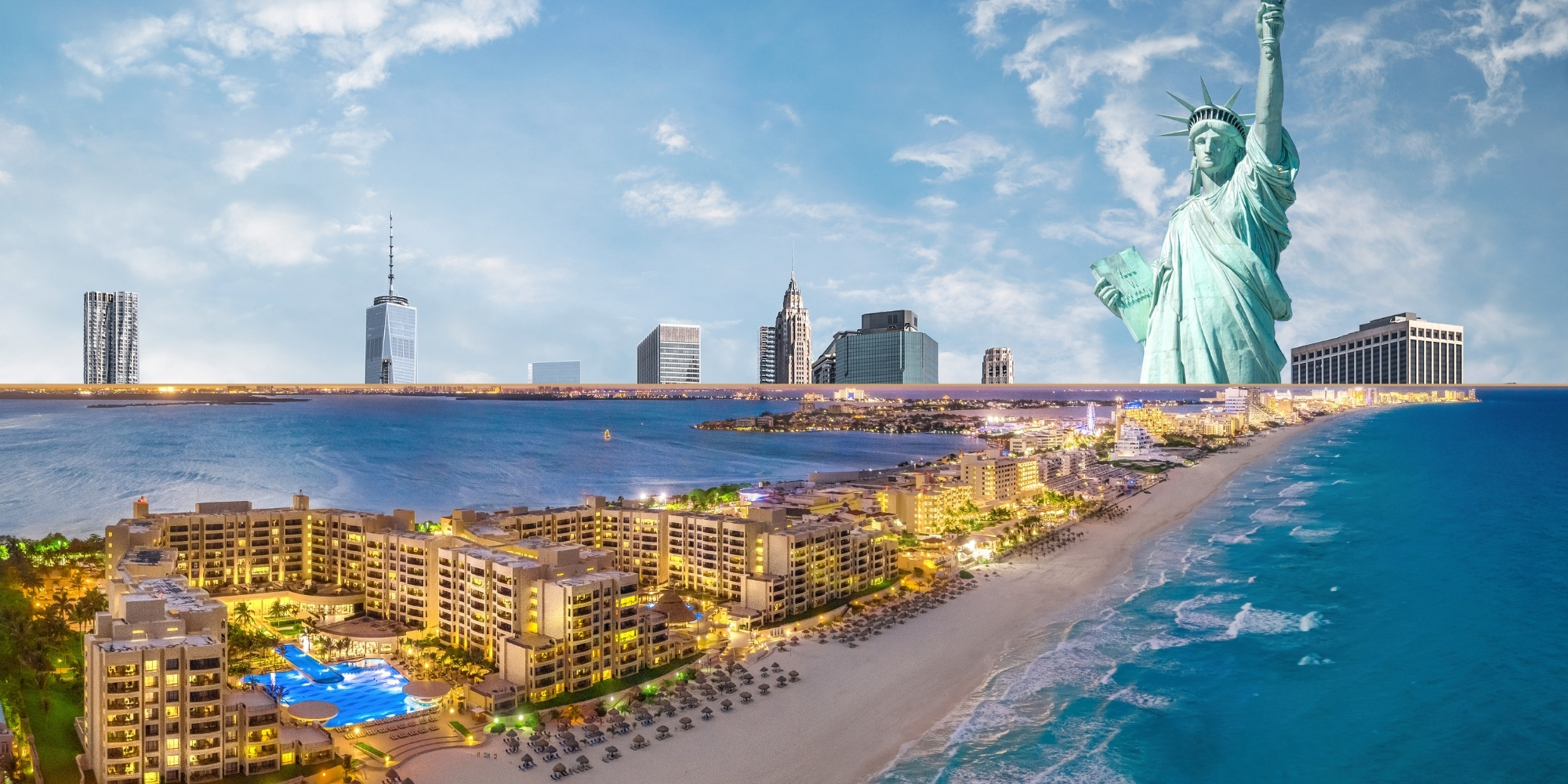 New York and Cancun